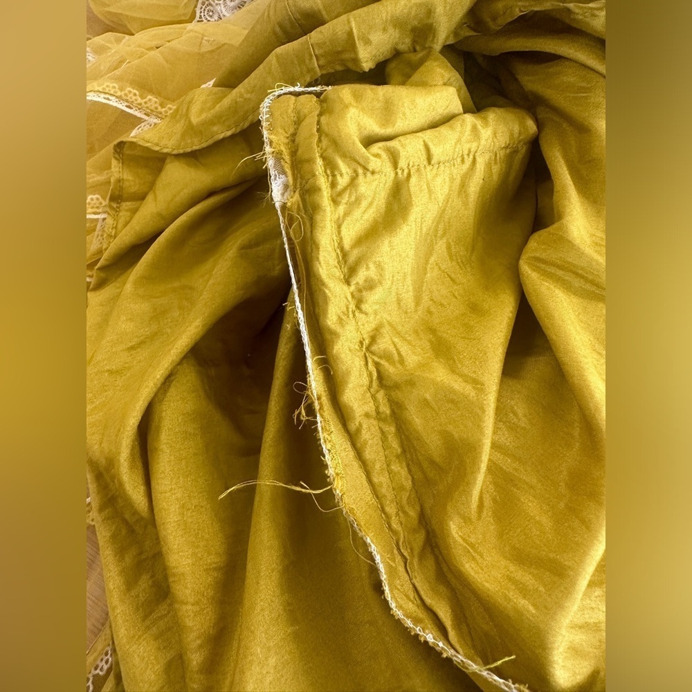 Salwar Suit - 3 piece Yellow - Beading & Lace-Adjustable Pant-See Measurement - Picture 8 of 10